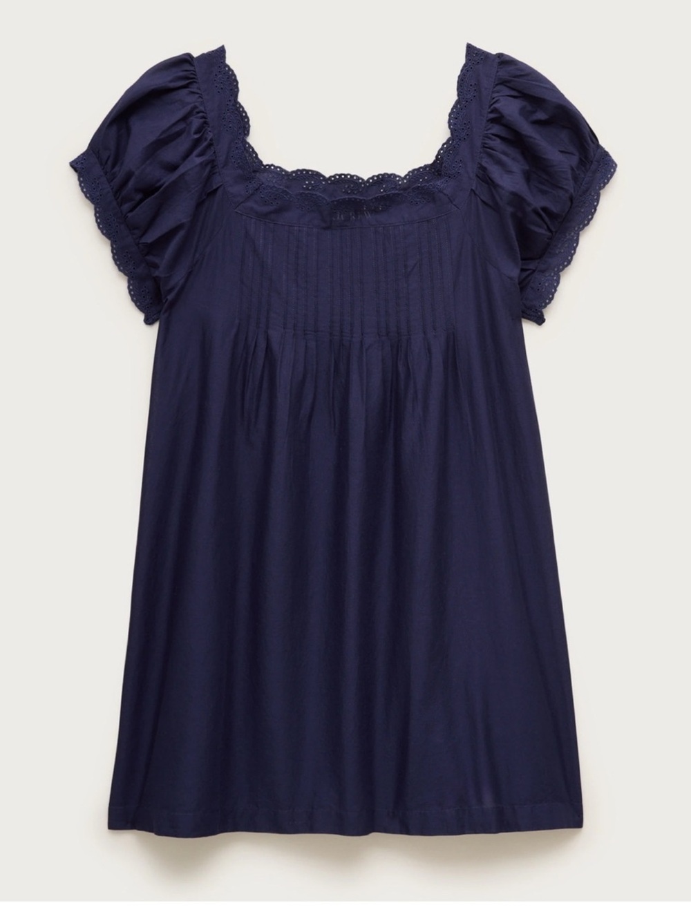 J. Crew Cotton Voile Scallop-Trim Babydoll Dress